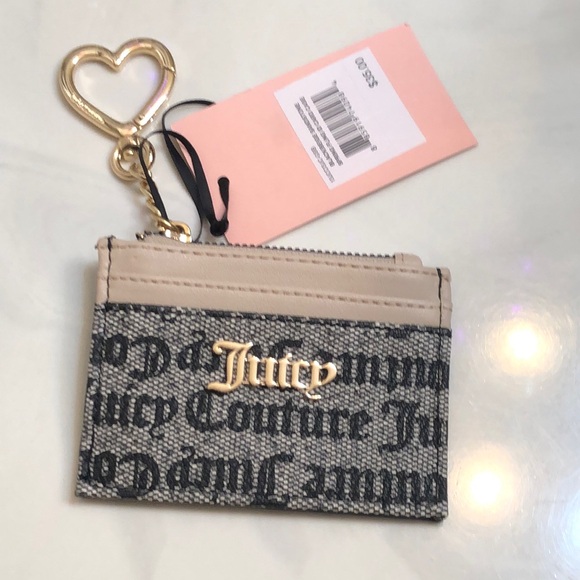 Juicy Couture Black Beige Sandstone Spring Fling ID Card Case NWT - Picture 3 of 16